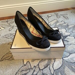 Coach Black and White Wedge Shoes